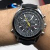 ⁦Montre CZ - Chronographe bracelet en cuir noire⁩ - الصورة ⁦2⁩