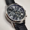 ⁦Montre PP - Chrono bracelet en cuir noire⁩ - الصورة ⁦3⁩