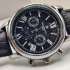 ⁦Montre PP - Chrono bracelet en cuir noire⁩ - الصورة ⁦4⁩