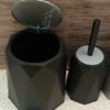 ⁦Kit Poubelle + Brosse Flate Designe Noir طقم قمامة و فرشاة المرحاض⁩ - الصورة ⁦2⁩
