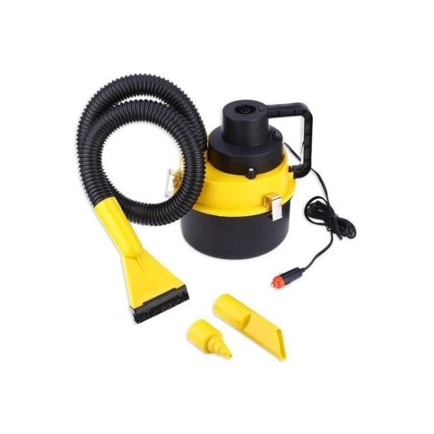 Aspirateur Voiture Avec Prise Allume-Cigare - Jaune
