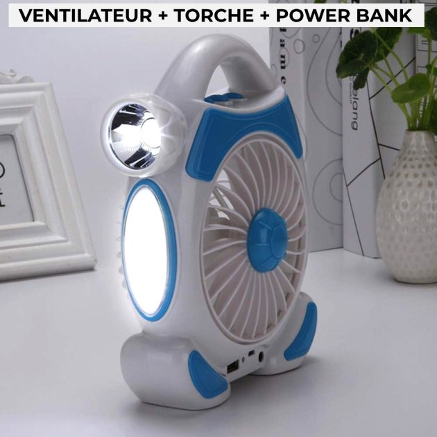 Ventilateur Torche et PowerBank - مروحة متعددة الوظائف مصباح و شاحن