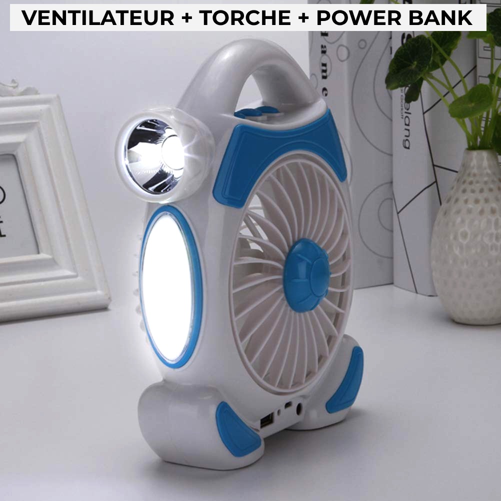 Ventilateur Torche et PowerBank - مروحة متعددة الوظائف مصباح و شاحن