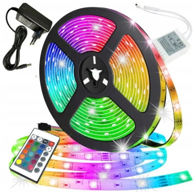 Ruban LED RGB 5M Multicouleurs - شريط إضاءة بألوان متنوعة