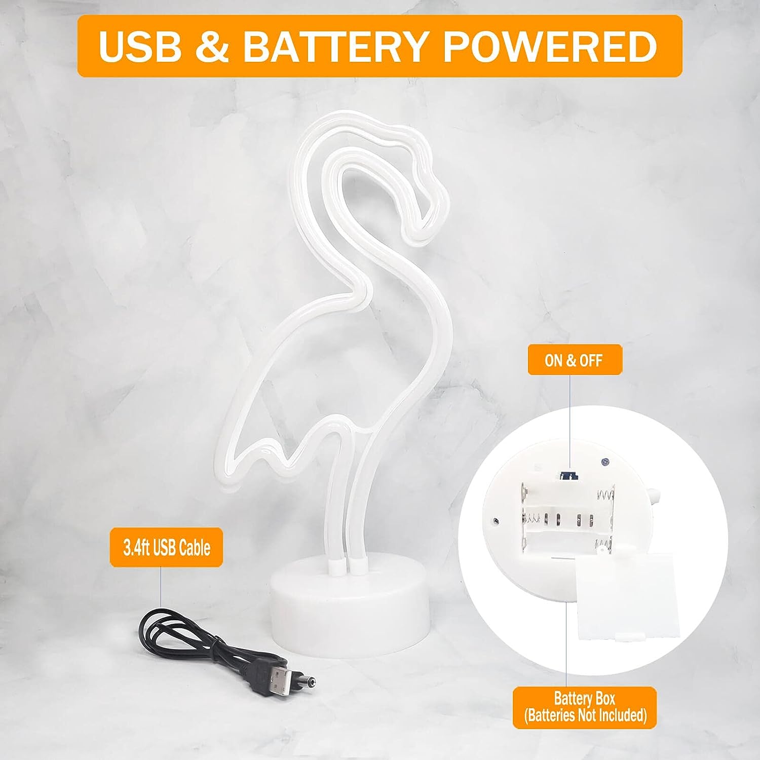 Lampe LED Décoration Flamingo - مصباح الفلامنغو لتزيين الغرف - الصورة 2