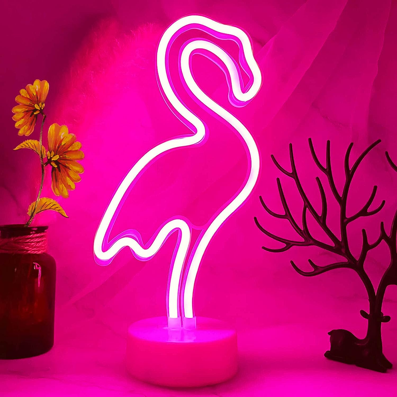 Lampe LED Décoration Flamingo - مصباح الفلامنغو لتزيين الغرف
