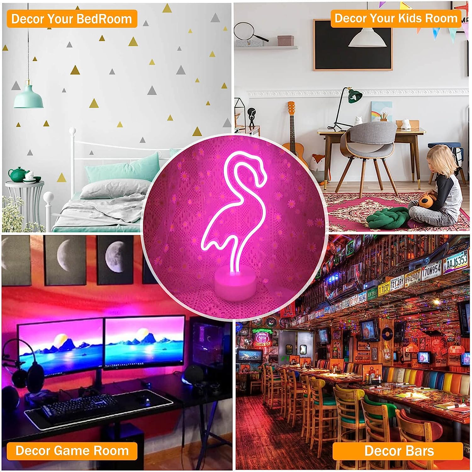 Lampe LED Décoration Flamingo - مصباح الفلامنغو لتزيين الغرف - الصورة 4