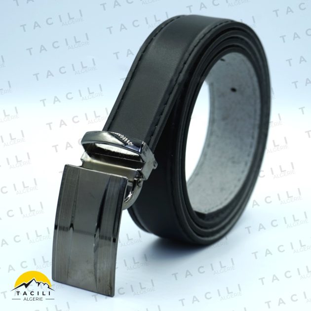 Ceinture classique pour homme noir C07N حزام كلاسيكي للرجال لون أسود