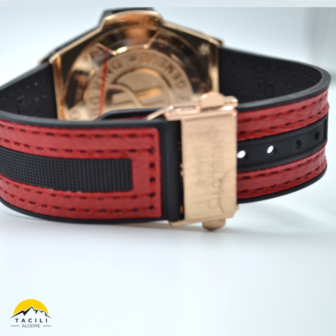 Montre HBL – Chronographe bracelet Rouge Noir - الصورة 5