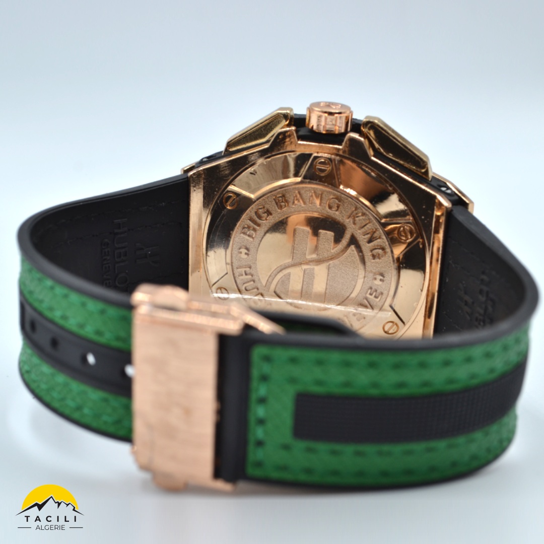 Montre HBL – Chronographe bracelet Vert doré - الصورة 5