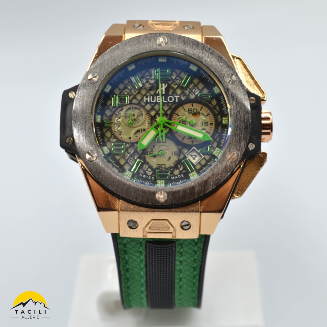 Montre HBL – Chronographe bracelet Vert doré