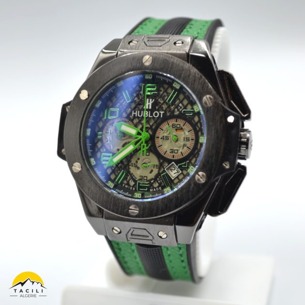 Montre HBL – Chronographe bracelet Vert Noir