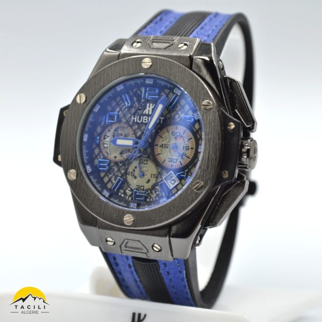 Montre HBL – Chronographe bracelet Bleu Noir