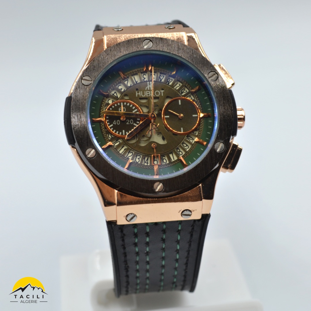 Montre HBL – Chronographe bracelet Noir Doré V - الصورة 2