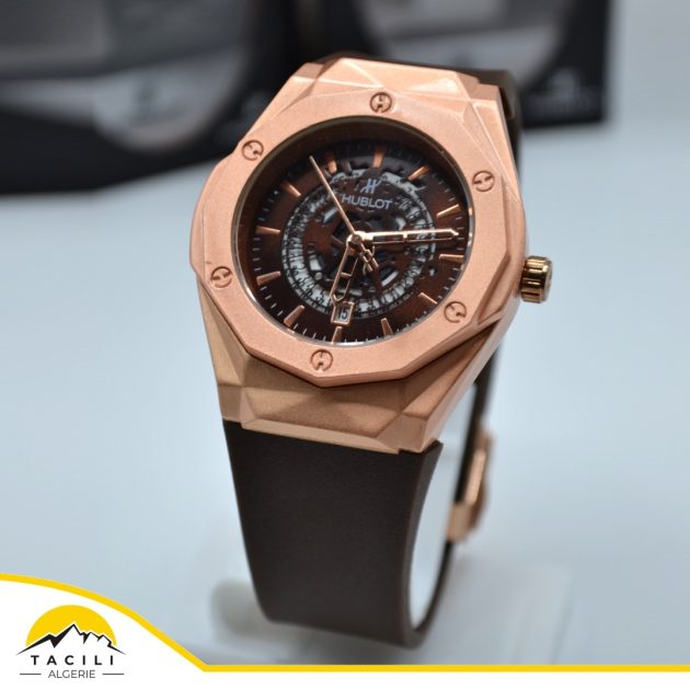 Montre HBL- Silicone Marron Doré HBL04MD
