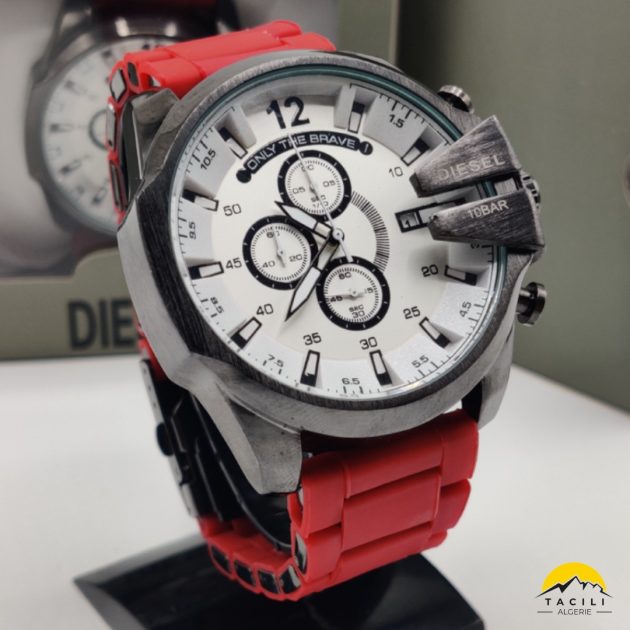 Montre DSL - Chrono bracelet Silicone Rouge B