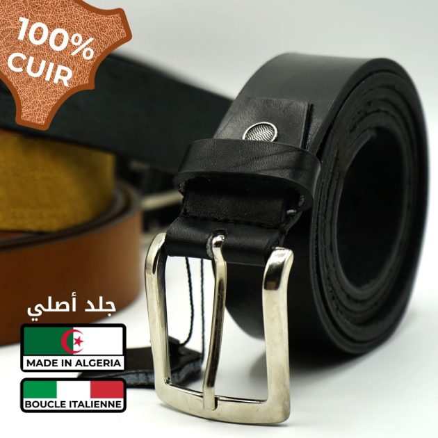 Ceinture en cuir véritable B1:Noire