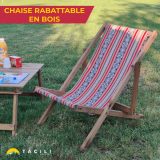 Chaise rabattable en bois
