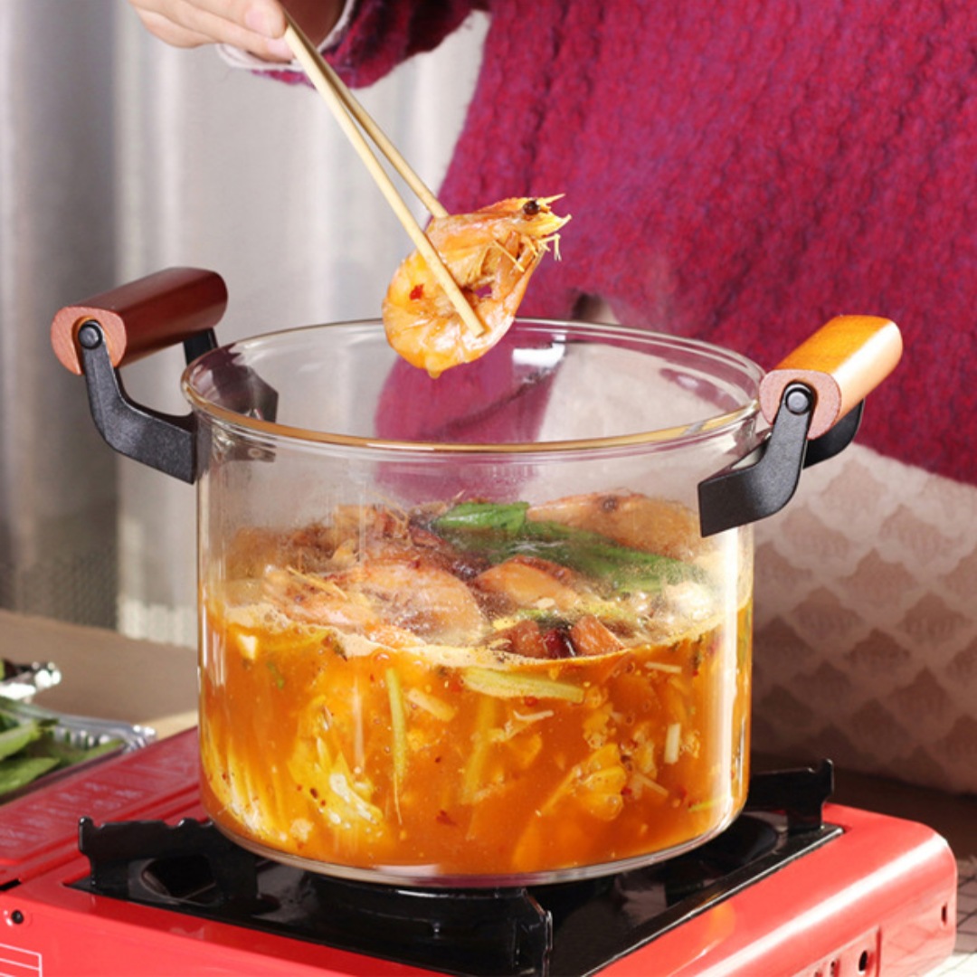 Marmite 4.2L transparente طنجرة زجاجية مضادة للإلتصاق - الصورة 5