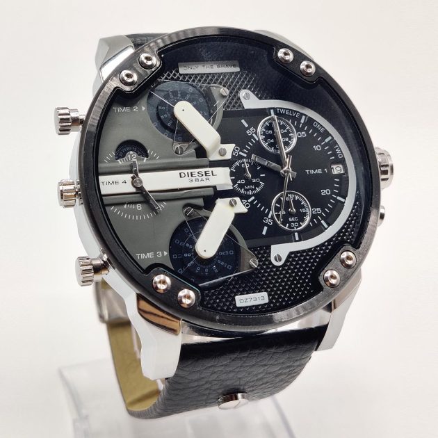 Montre DSL - Chrono bracelet en cuir -Blanc