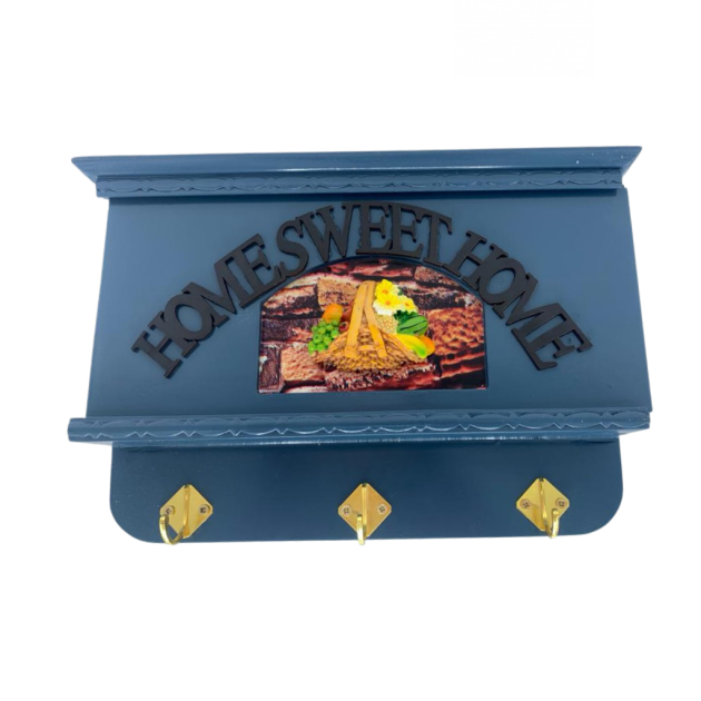 Boîte à Clés Murale en Bois bleu صندوق مفاتيح