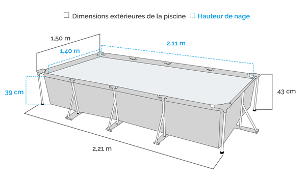 Piscine Bestway rectangle Steel Pro 2,21 x 1,50 x 0,43 m - الصورة 4