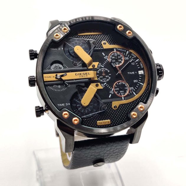 Montre DSL - Chrono bracelet en cuir - Marron