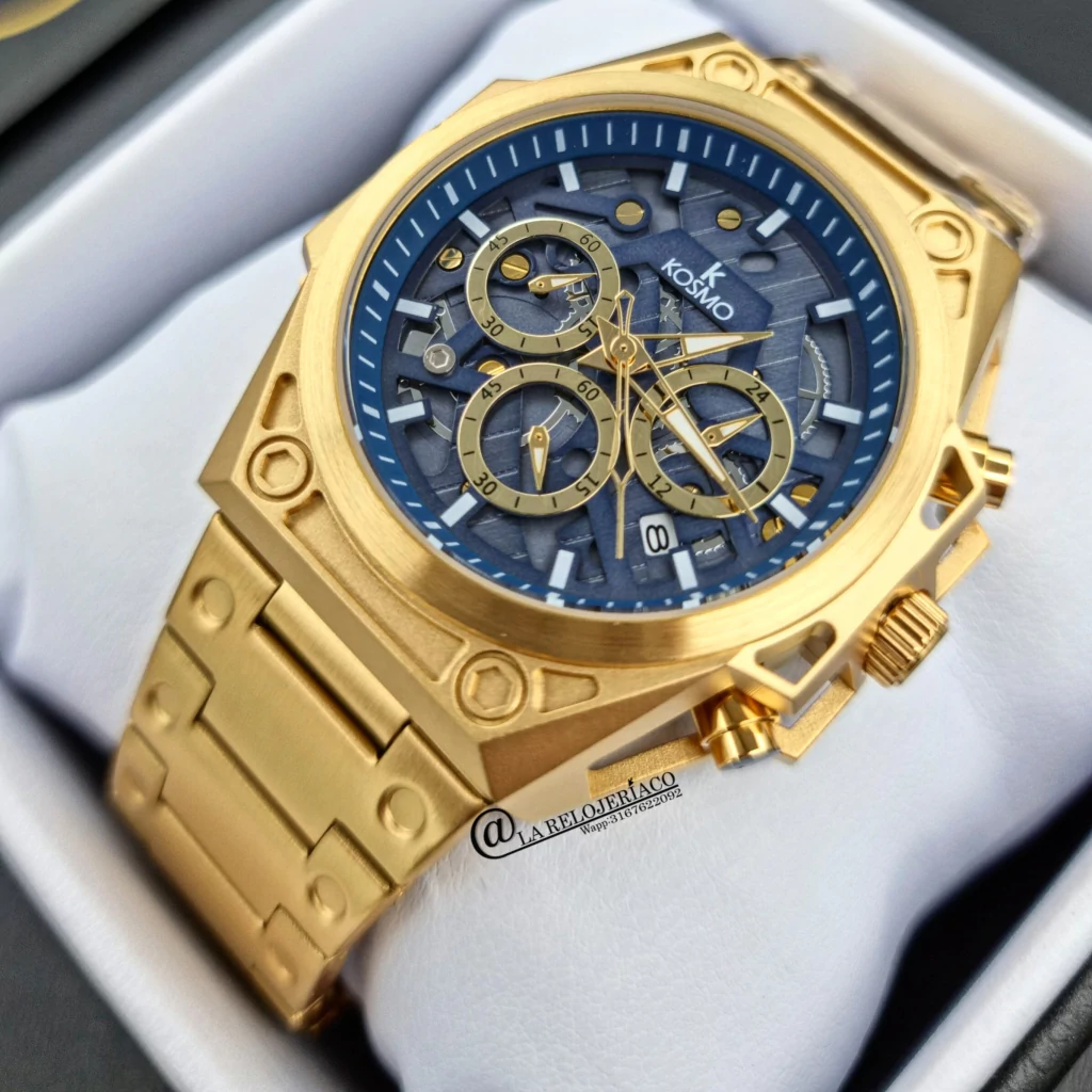 Montre MEGIR Originale Hexagonale Dorée Chrono - الصورة 2