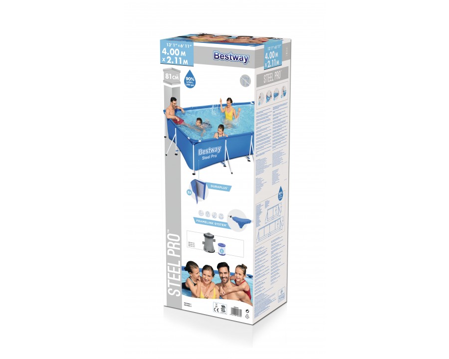 Piscine Bestway rectangle Steel Pro 4M x 2.1M avec pompe - الصورة 5