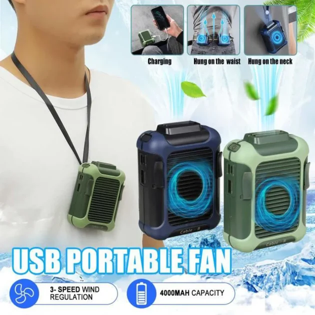 Mini Ventilateur et PowerBank - مروحة كهربائية محمولة مزودة بشاحن الهاتف